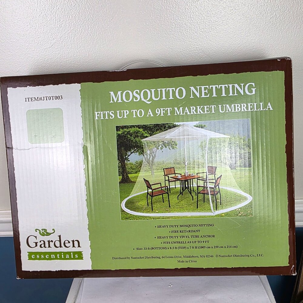 Garden Essentials Mosquito Netting Fits Umbrella Camping Patio Deck NWT